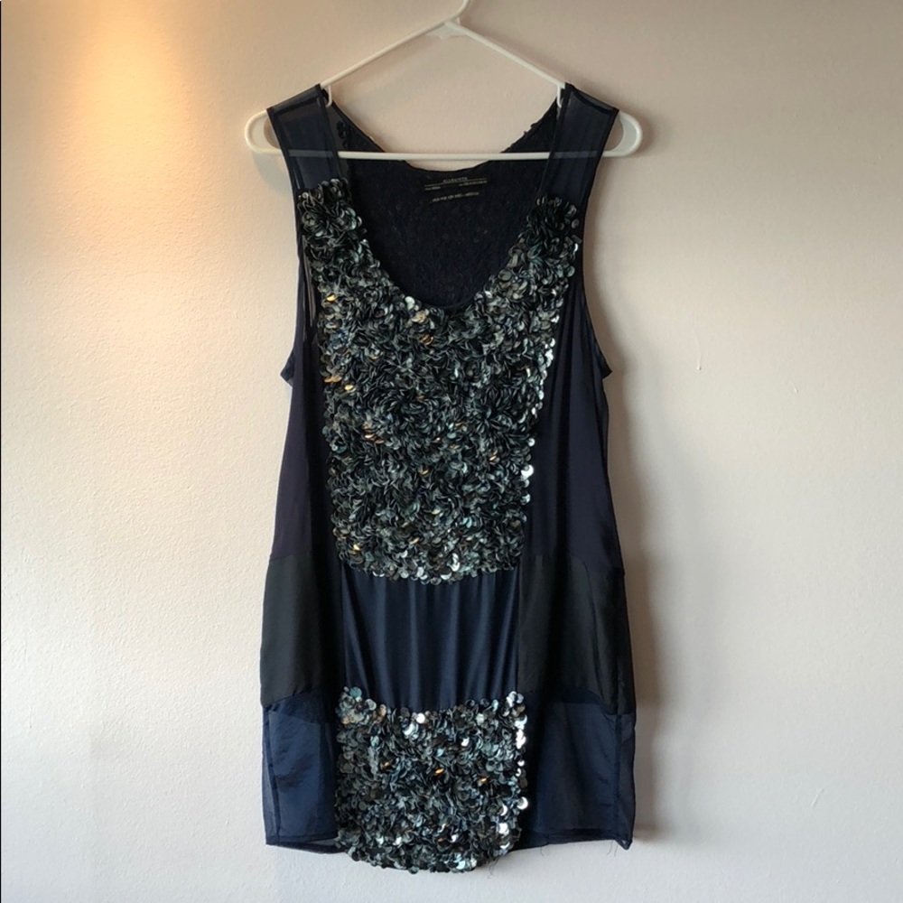 Allsaints hand embellished mini dress